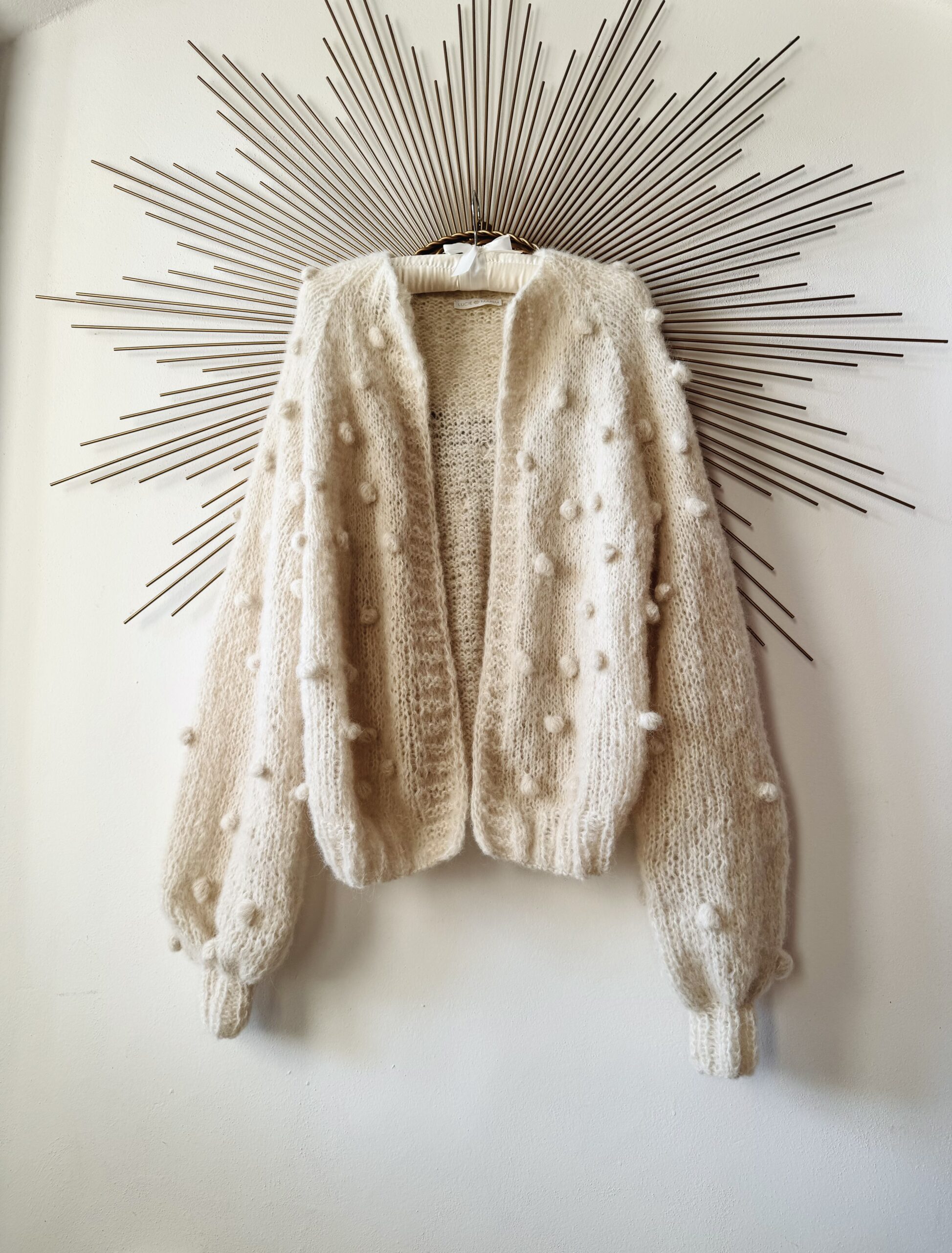 HEBOUČKÝ CARDIGAN ALPAKA & HEDVÁBÍ PROSECCO ivory - Obrázek 9