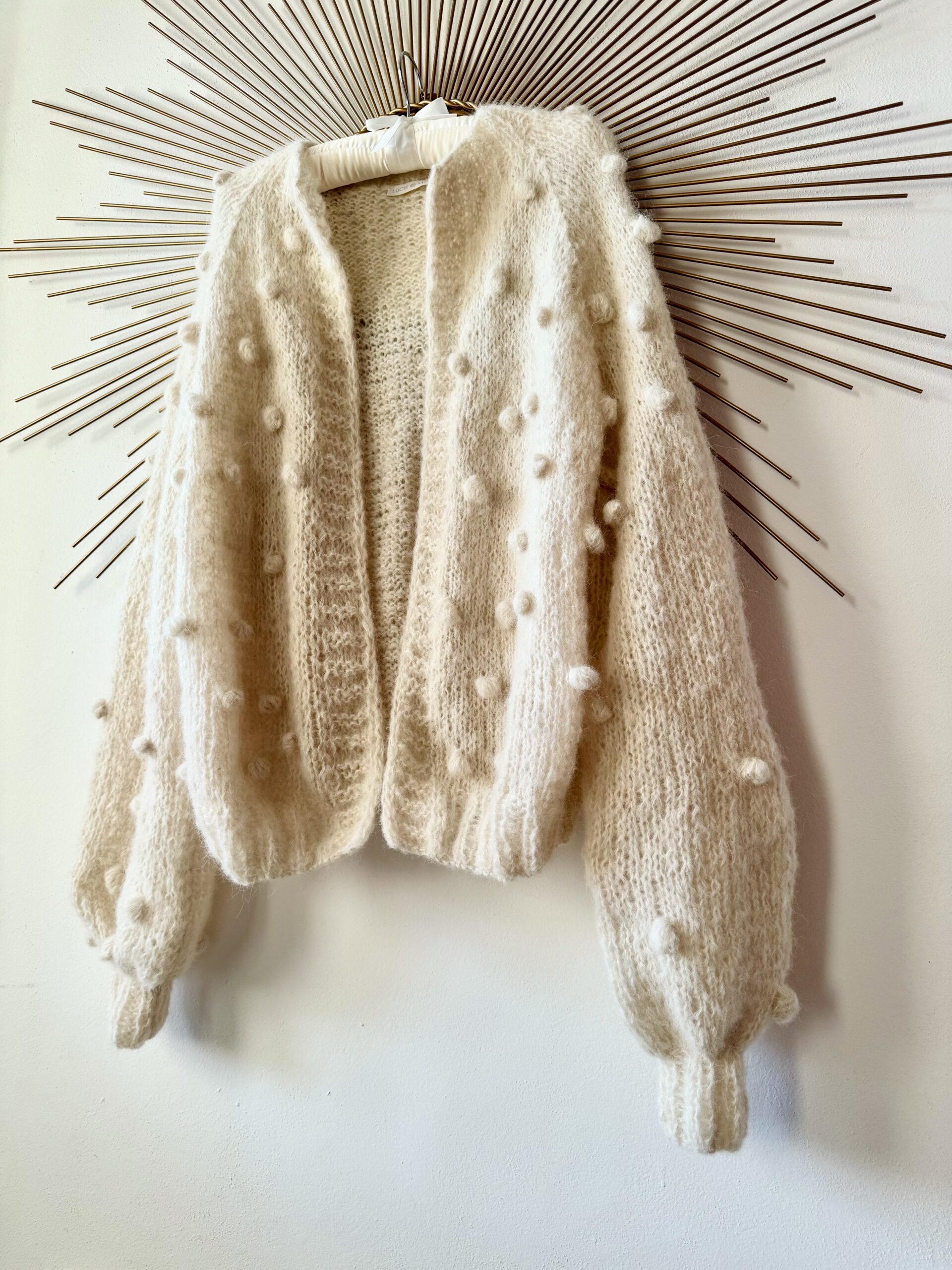 HEBOUČKÝ CARDIGAN ALPAKA & HEDVÁBÍ PROSECCO ivory - Obrázek 2