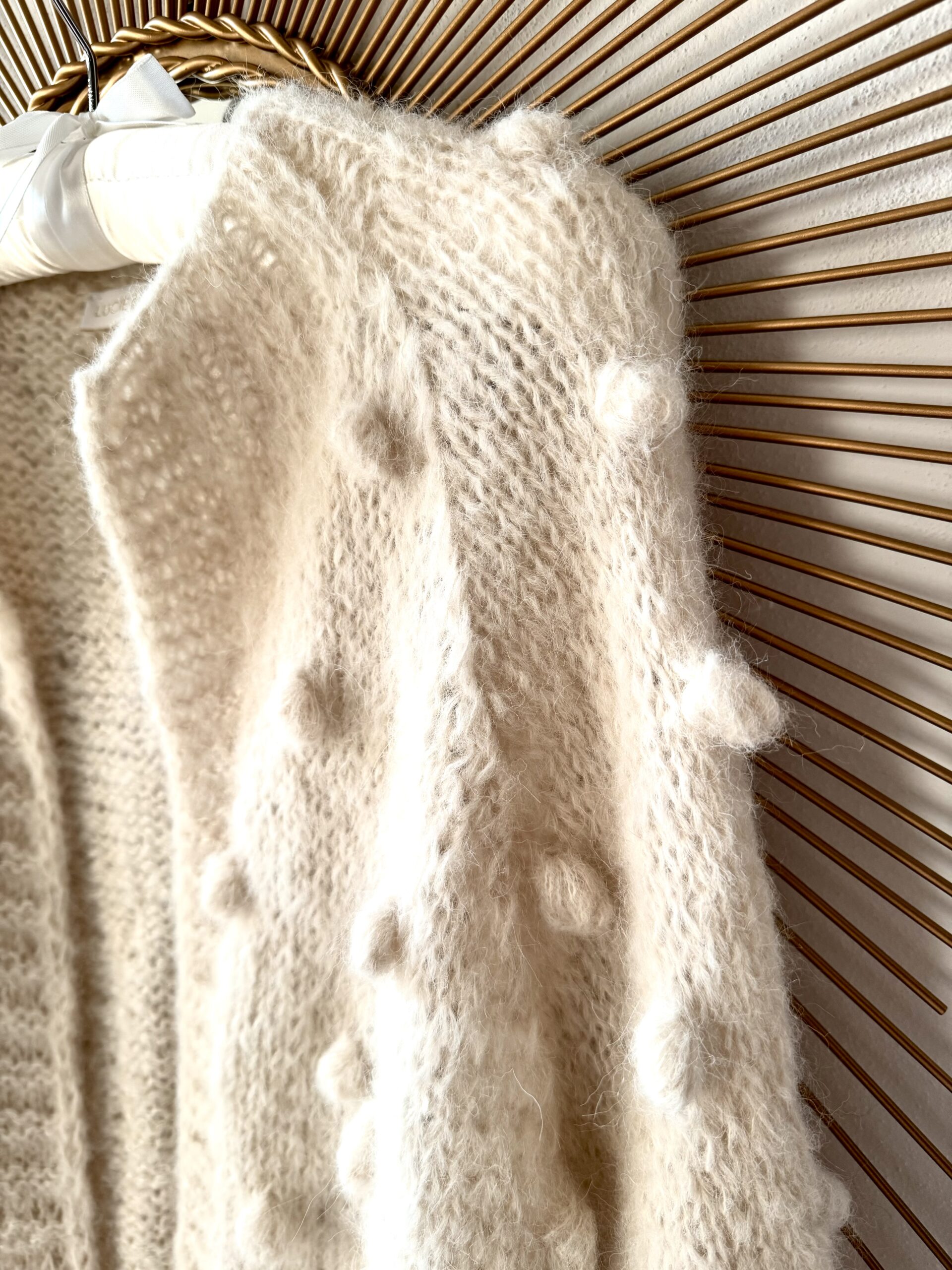 HEBOUČKÝ CARDIGAN ALPAKA & HEDVÁBÍ PROSECCO ivory - Obrázek 3