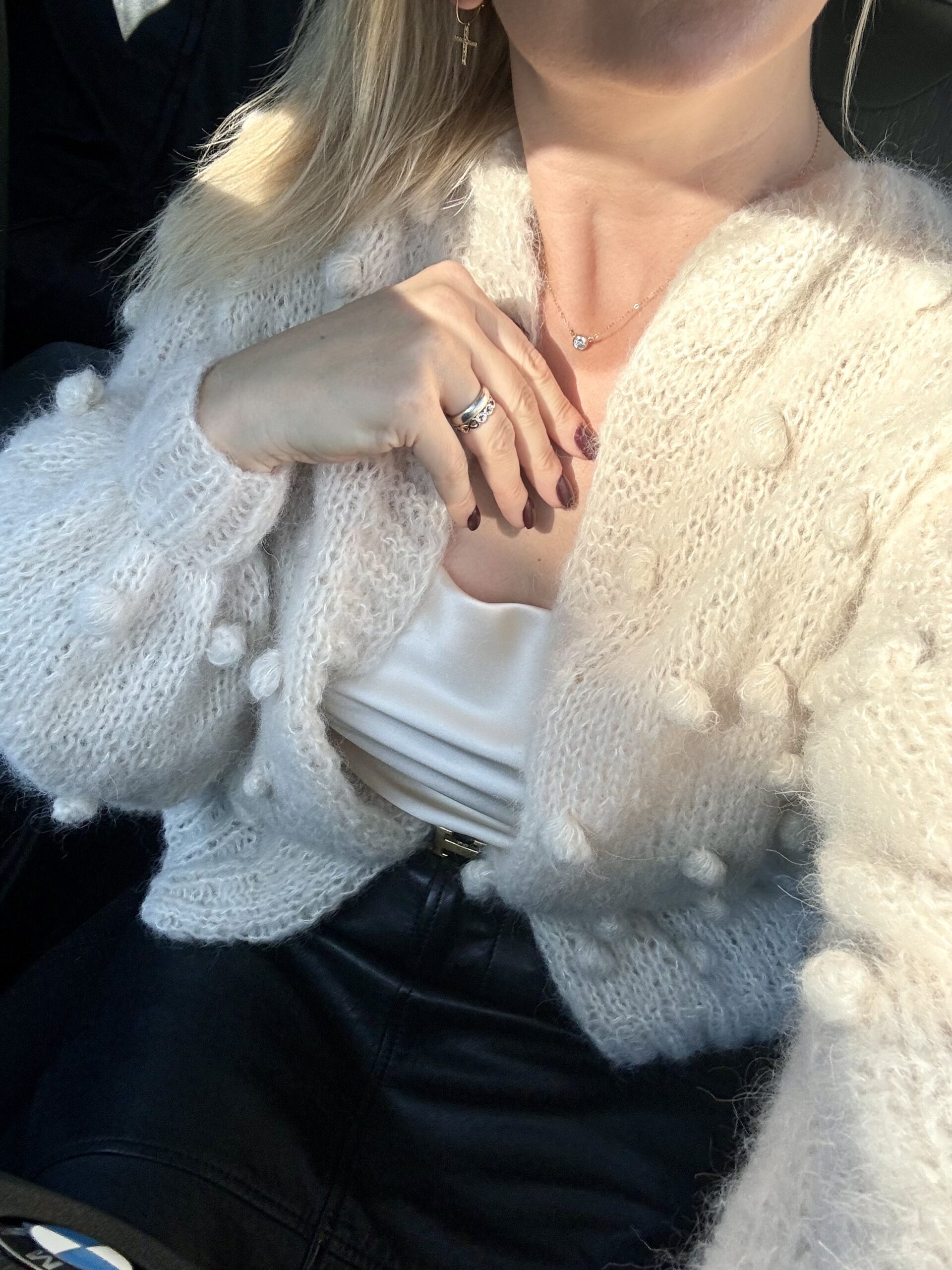 HEBOUČKÝ CARDIGAN ALPAKA & HEDVÁBÍ PROSECCO ivory - Obrázek 4