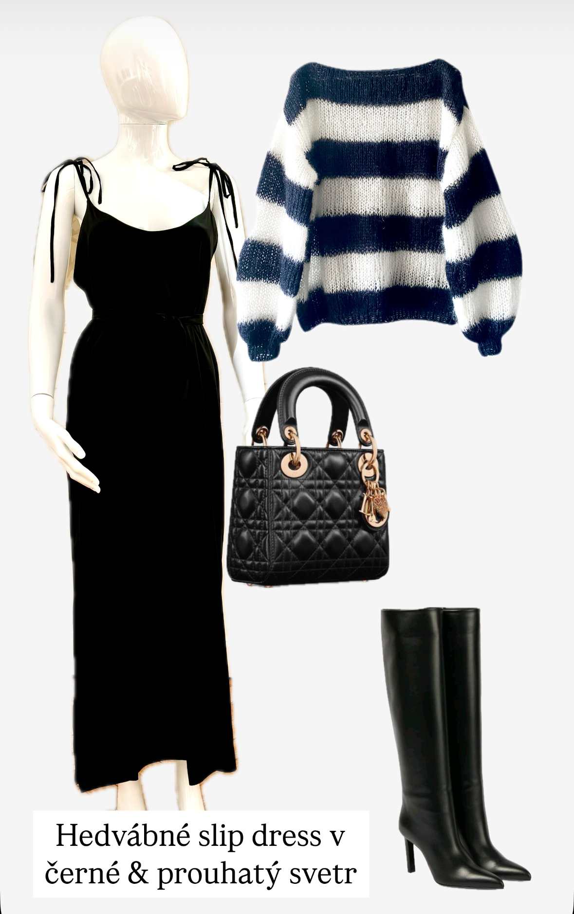 SVETR MOHER S HEDVÁBÍM HEBKOST V ČERNO/BÍLÉ - Obrázek 8