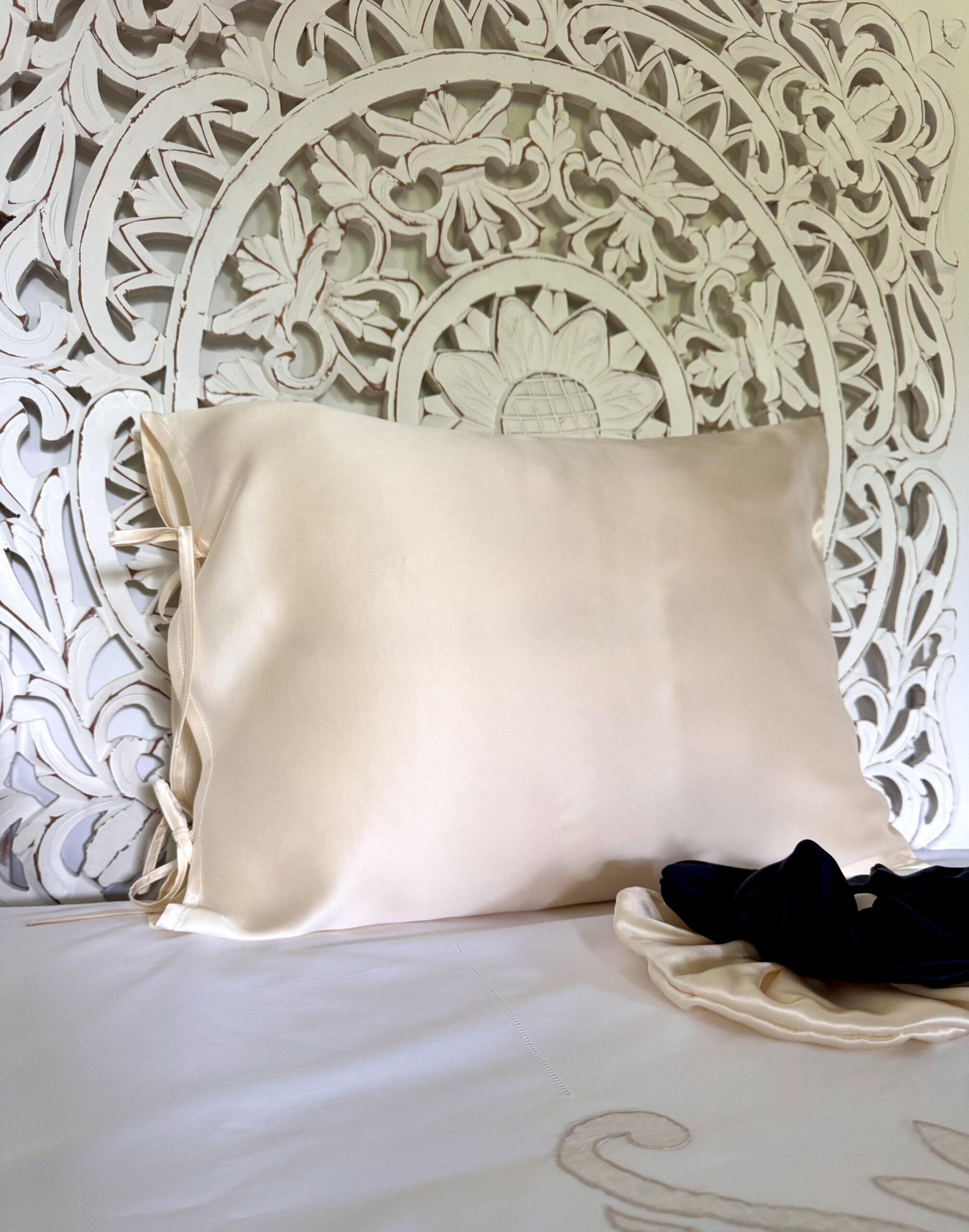 HEDVÁBNÝ POVLAK NA POLŠTÁŘ S MAŠLIČKAMI