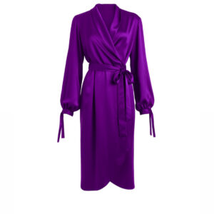 HEDVÁBNÉ ZAVINOVACÍ ŠATY V MAGICKÉ FIALOVÉ