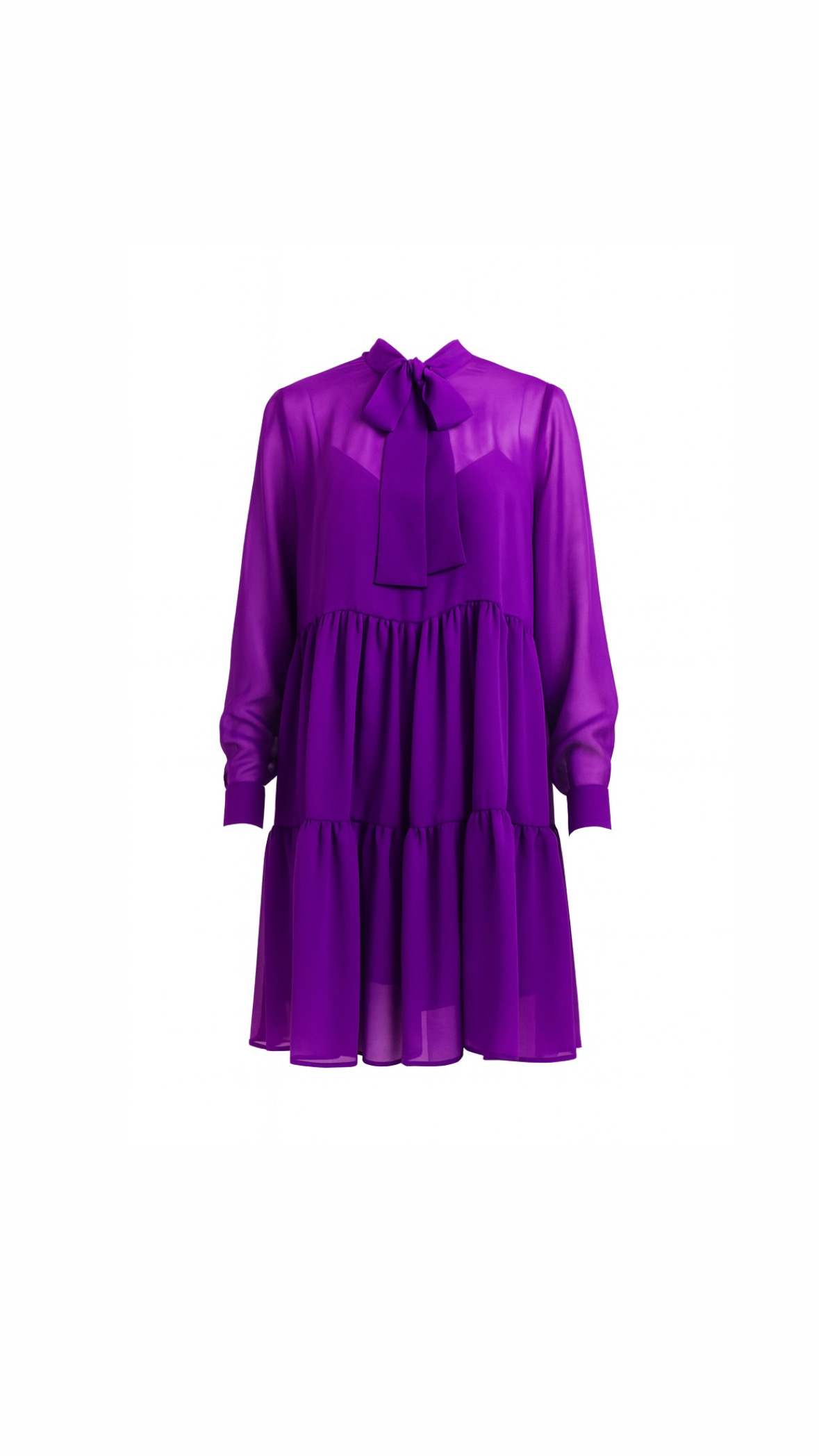 HEDVÁBNÉ ŠATY MABEL S MAŠLÍ V MAGICKÉ FIALOVÉ - Obrázek 2