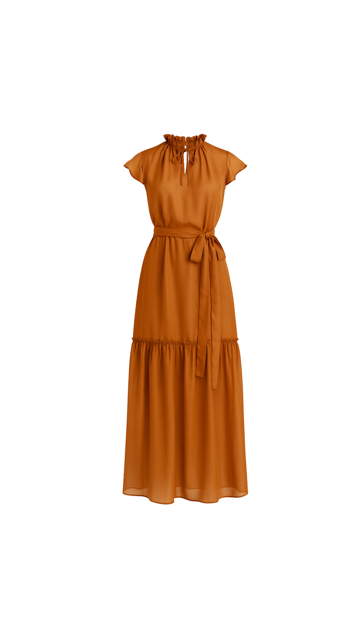 HEDVÁBNÉ ŠATY FLORANCE KARAMELOVÝ POLIBEK - Obrázek 5