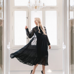 LUXURY LINE HEDVÁBNÉ ŠATY MABEL DARK MUSES