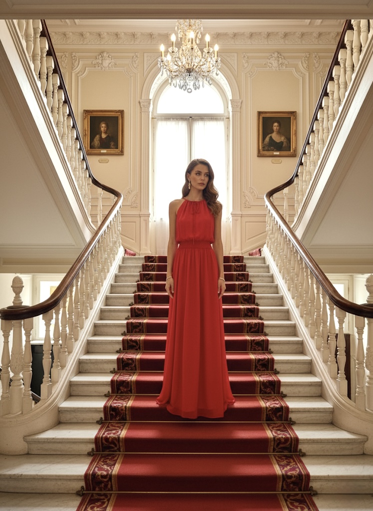 HEDVÁBNÉ ŠATY ZOE V ČERVENÉ - Obrázek 3