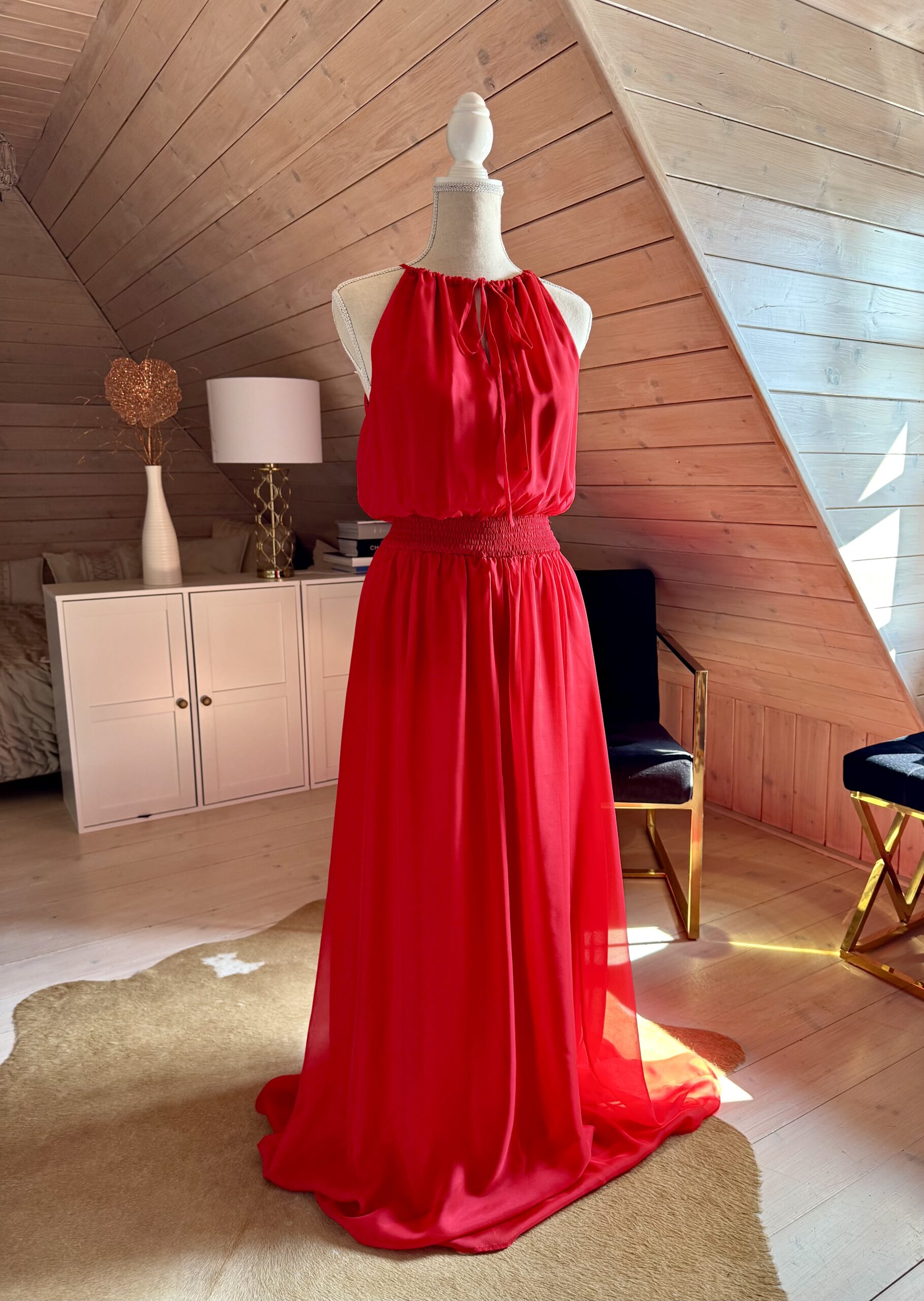 HEDVÁBNÉ ŠATY ZOE V ČERVENÉ - Obrázek 4